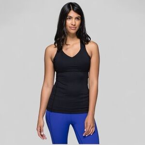Lululemon Athletica Push Your Limits Black Cross Back Tank Top